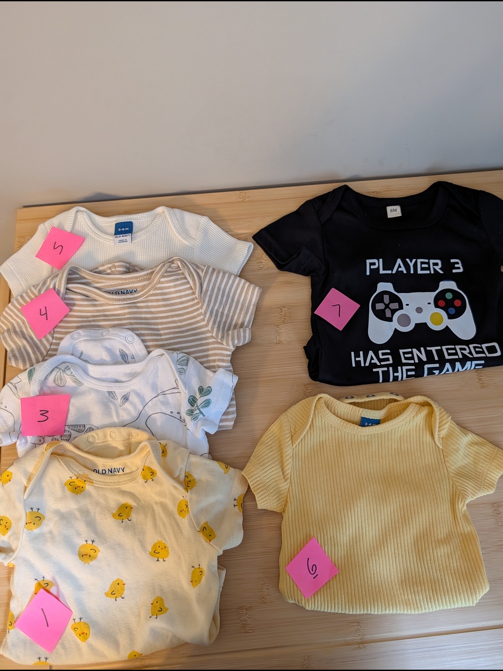 LOT Of 6 - Mixed Brand 3-6 Months Bodysuits